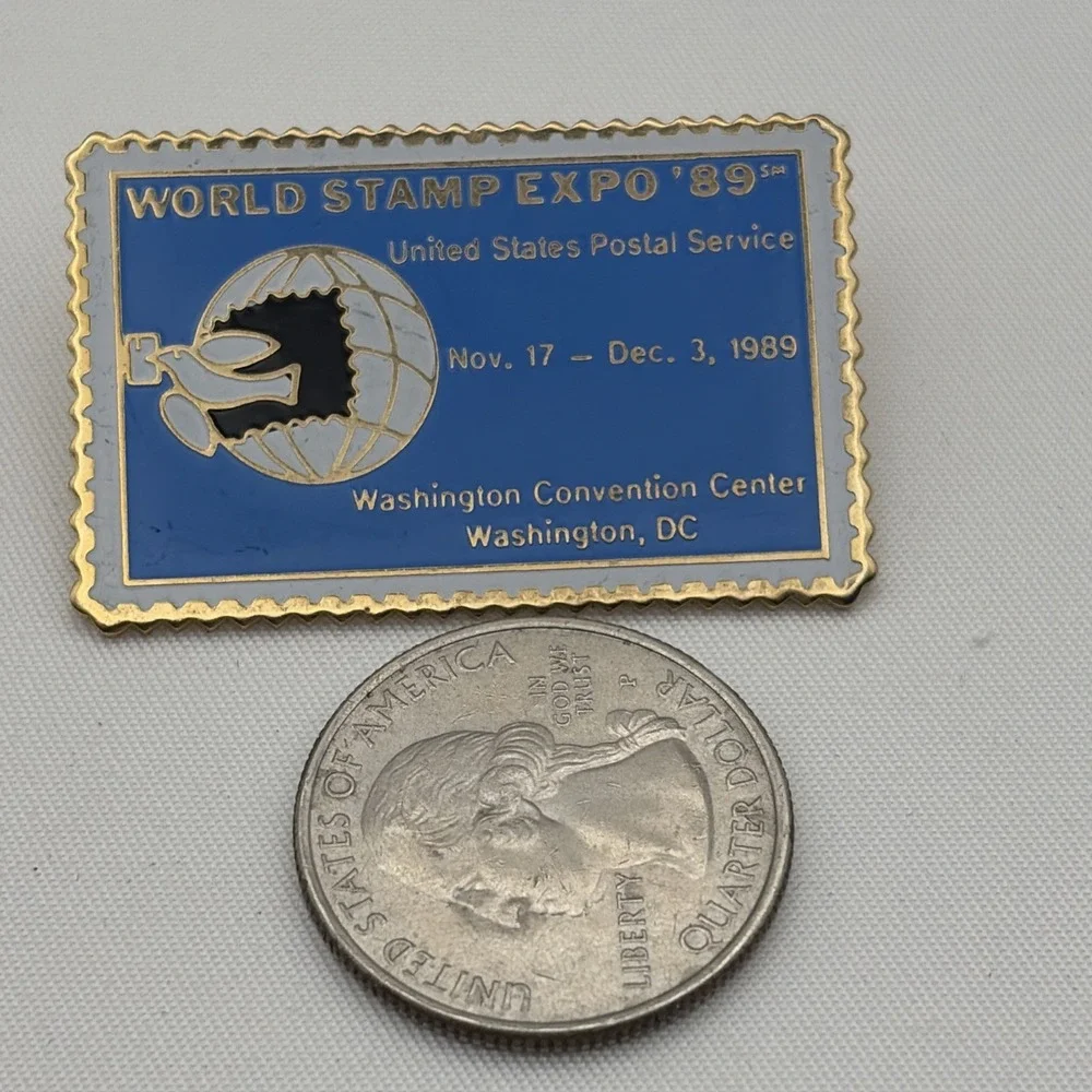 USPS United States Postal Service‎ Stamp World Stamp Expo 1989 Lapel Hat Pin